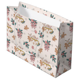 Bolsa De Regalo Grande Retro Gingerbread Cookies y Navidades de té