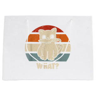 Bolsa De Regalo Grande Retro Lo Que El Cuchillo De Gato Meve Gatos Kitty