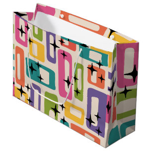 Bolsa De Regalo Grande Retro Mid Century Moderno