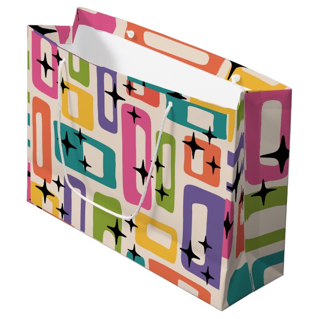 Bolsa De Regalo Grande Retro Mid Century Moderno (Angulo Anverso)