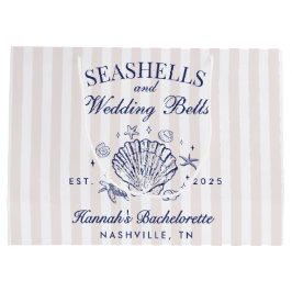 Bolsa De Regalo Grande Retro Pink Conchas y Campanas de Boda Despedida de