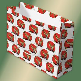 Bolsa De Regalo Grande Retro Rudolph