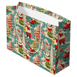 Bolsa De Regalo Grande Retro Santa Wonderland 2