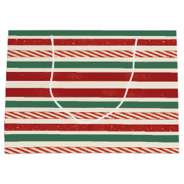 Bolsa De Regalo Grande Retro Treasures Christmas stripes