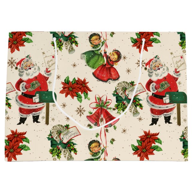 Bolsa De Regalo Grande Retro Treasures Navidad  (Anverso)