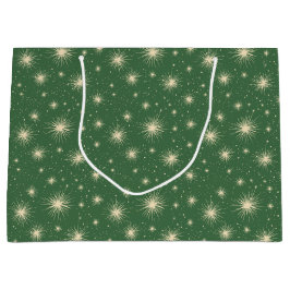 Bolsa De Regalo Grande Retro Vintage Atomic Starbursts on Green
