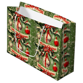 Bolsa De Regalo Grande Retro Vintage Christmas: Mid Century Yuletide 3