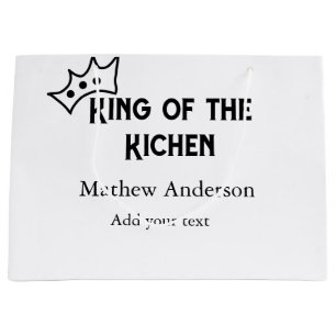 Bolsa De Regalo Grande Rey de la cocina agregar nombre chef panadería coc