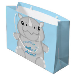 Bolsa De Regalo Grande Rhino Baby Shower Blue