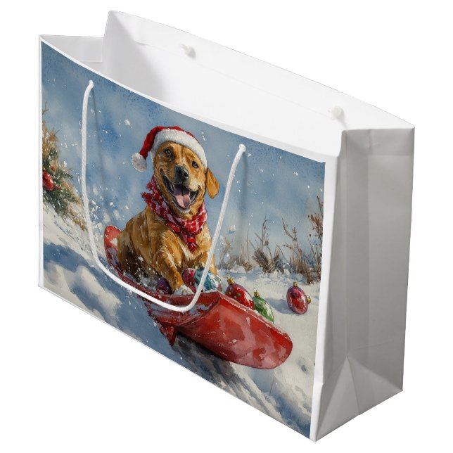 Bolsa De Regalo Grande Ridgeback Perro Rhodés en Navidades sedantes (Angulo Anverso)