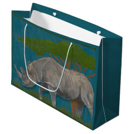 Bolsa De Regalo Grande Rinoceronte Fauna y Flora Antiguos