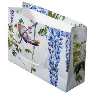 Bolsa De Regalo Grande Robin japonés en Wisteria, Watanabe Seitei