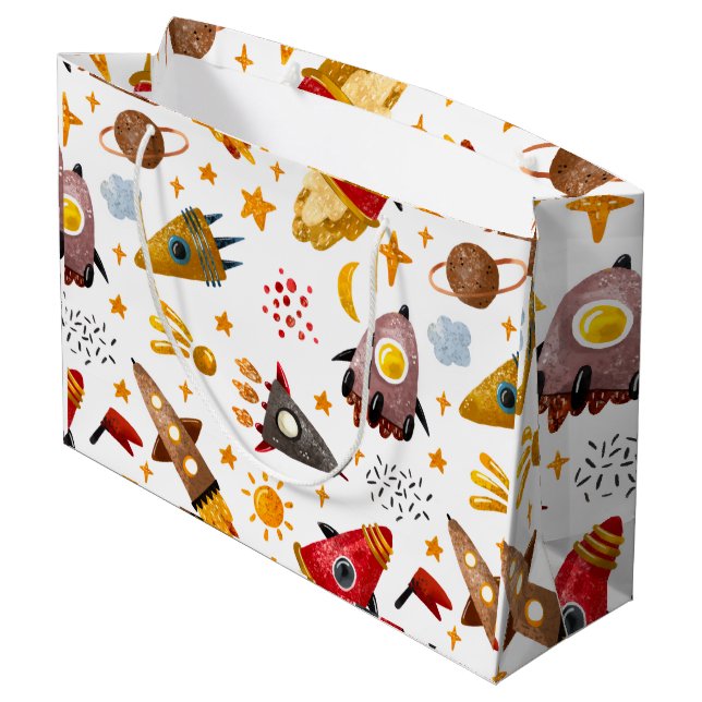 Bolsa De Regalo Grande Rockets & Meteors Pattern Gift Bag (Angulo reverso)