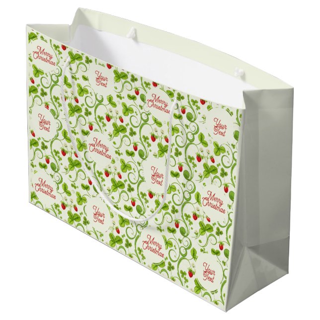 Bolsa De Regalo Grande Rococo Revival Wild Strawberry & Clover Custom (Angulo reverso)