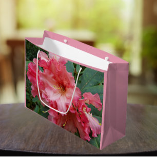 Bolsa De Regalo Grande Rododendros rosados floral en flor