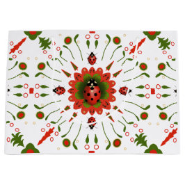 Bolsa de regalo grande roja verde y blanca de mari