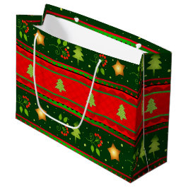 Bolsa de regalo grande roja y verde