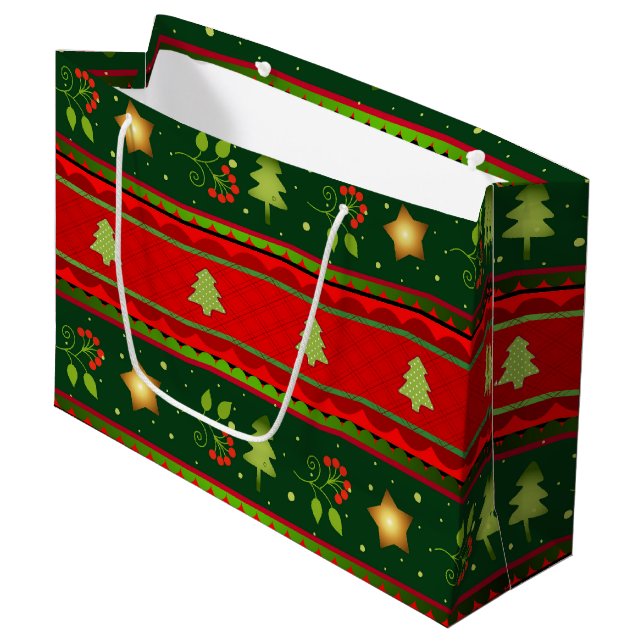 Bolsa de regalo grande roja y verde (Angulo Anverso)