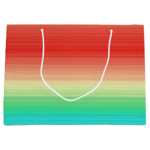 Bolsa De Regalo Grande Rojo Amarillo Verde Azul Rayas