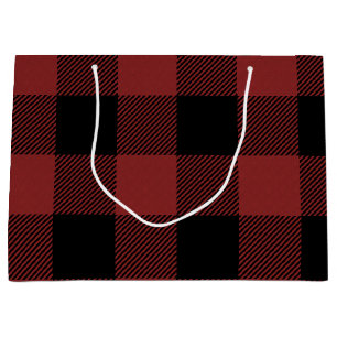 Bolsa De Regalo Grande Rojo negro de verificación de búfalo