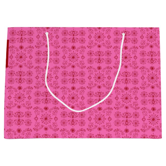Bolsa De Regalo Grande Rojo sobre rosa  (Anverso)