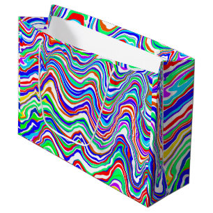Bolsa De Regalo Grande Rojo, Verde, Azul, Blanco Resumen rápidamente Cump
