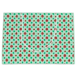 Bolsa De Regalo Grande Rojo y Verde Vintage