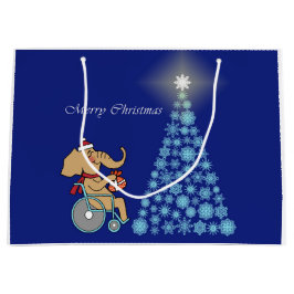 Bolsa De Regalo Grande Rollstuhl-Elefant mit Weihnachtsmannmütze
