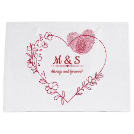 Bolsa De Regalo Grande Romantic Fingerprint Heart Gift Bag
