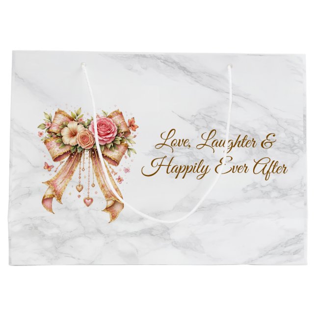 Bolsa De Regalo Grande Romantic Floral Ribbon Tote Bag (Reverso)