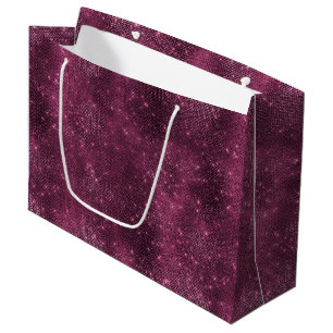 Bolsa De Regalo Grande Romántico Burgundy Brillo Glitzy Despedida de Solt