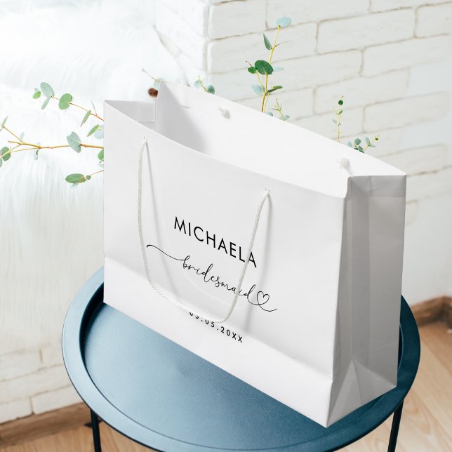 Bolsa De Regalo Grande Romántico guión cardíaco Camisa de Brigada Minimal (Subido por el creador)