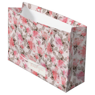 Bolsa De Regalo Grande Romántico - papel higiénico de color rosa vintage