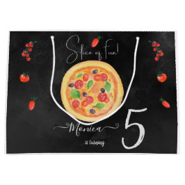 Bolsa De Regalo Grande Ropa de diversión, cumpleaños de pizza