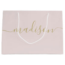 Rosa Beige Script Dorado Femenino Chic Femenino Pe