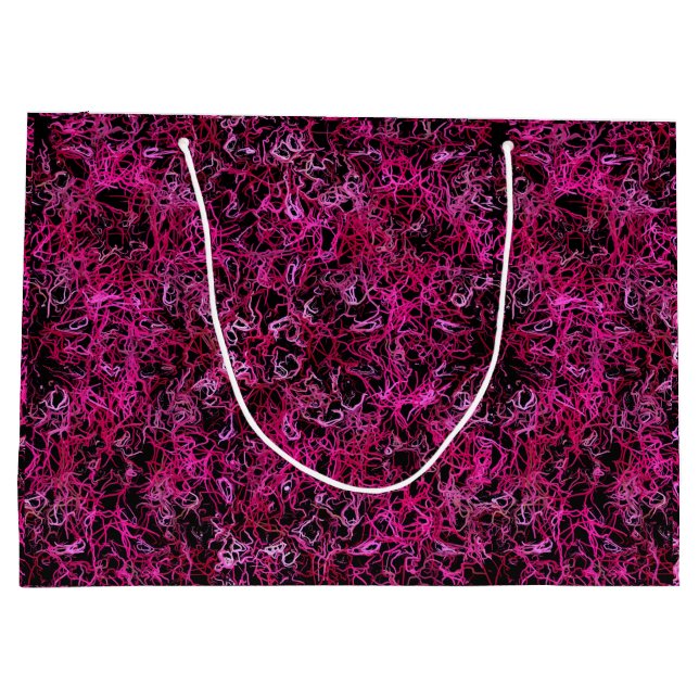 Bolsa De Regalo Grande Rosa caliente y negro (Reverso)