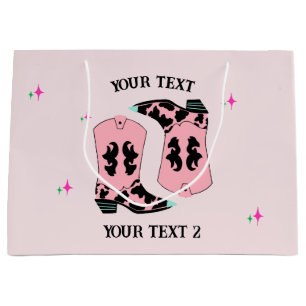 Bolsa De Regalo Grande Rosa Cowgirl Boots Rodeo