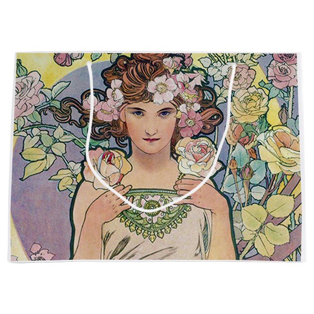 Bolsa De Regalo Grande Rosa (Cuatro Flores), Alphonse Mucha (Anverso)