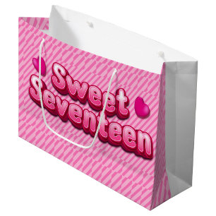Bolsa De Regalo Grande Rosa De Diecisiete