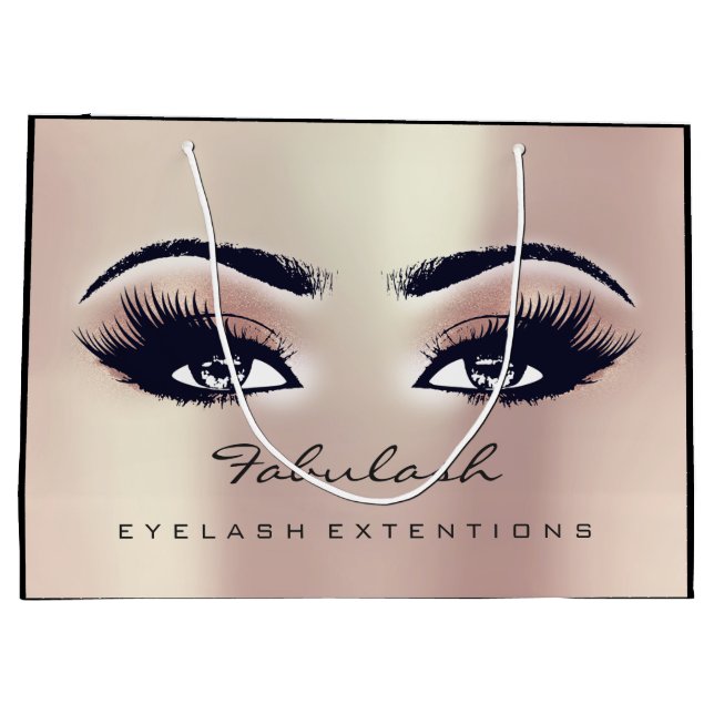 Bolsa De Regalo Grande Rosa de Lash ocular Purpurina de maquillaje rosa C (Reverso)