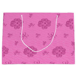 Bolsa De Regalo Grande Rosa de trébol de cuatro hojas