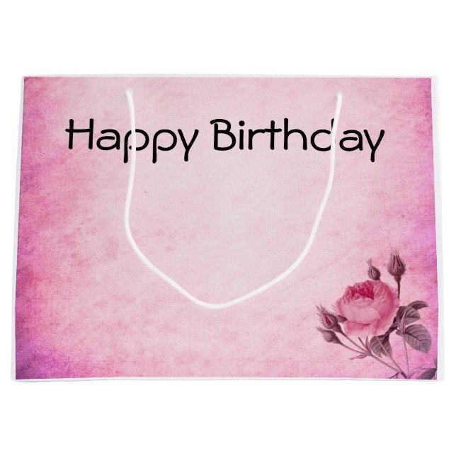 Bolsa De Regalo Grande Rosa el día de San Valentín (Anverso)