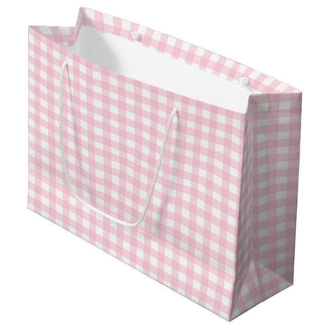 Bolsa De Regalo Grande Rosa Gingham 1 (Angulo Anverso)