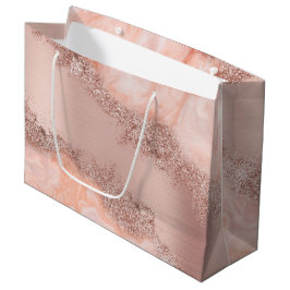 Bolsa De Regalo Grande Rosa Purpurina Geode rosado de Rubor para