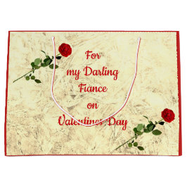 Bolsa De Regalo Grande Rosa Roja Darling Fiance en Día de San Valentín