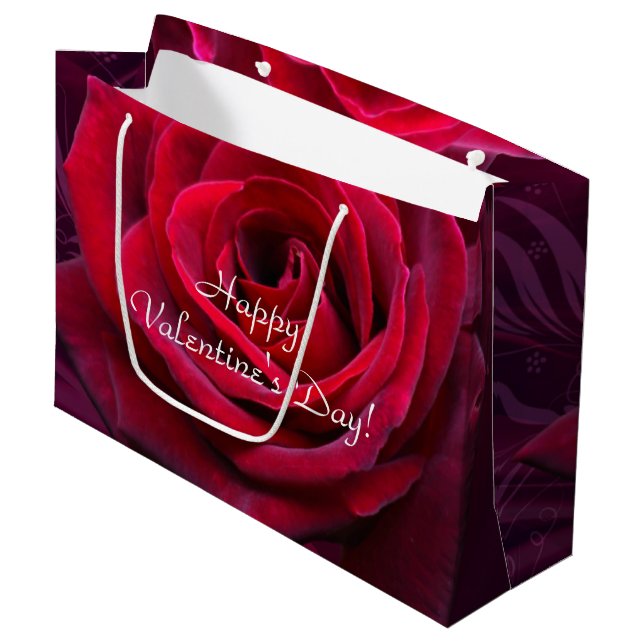 Bolsa De Regalo Grande rosa roja San Valentín (Angulo Anverso)