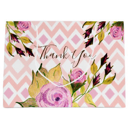 Bolsa De Regalo Grande Rosa Rosa Rosa con estampado