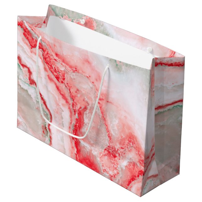 Bolsa De Regalo Grande Rosa Rubor Luxury Gemstone Agate Marble (Angulo Anverso)