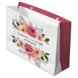 Bolsa De Regalo Grande rosa terroso | Boda Floral rosa Rubor