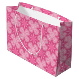 Bolsa De Regalo Grande Rosa y Blanco